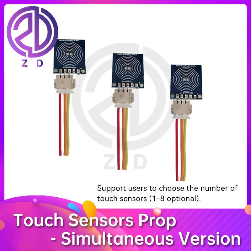 Touch Sensors Prop Simultaneous Version finger touch several touch sensors at the same time to unlock escape game ZD escape room