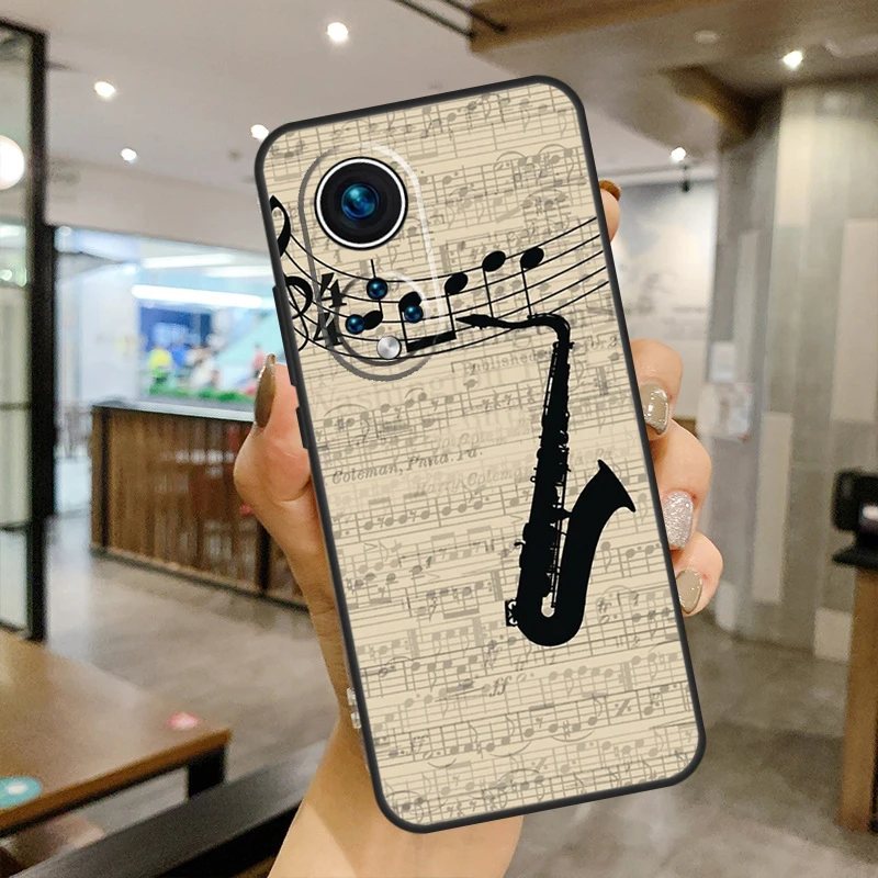 Musical Instruments Saxophone For Huawei P20 Lite P30 P40 Pro Nova 9 Nova 5T P Smart 2019 Phone Case For Honor 50 Coque