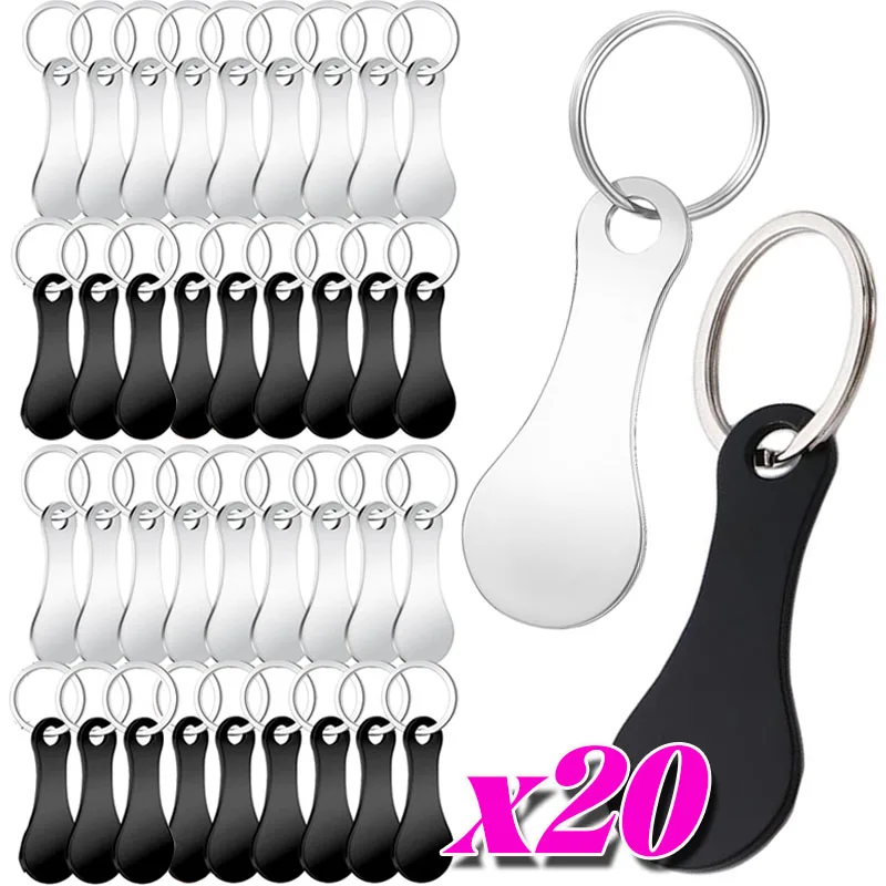 1/20Pcs Portable Shopping Cart Tokens Keychains Metal Trolley Token Decorative Multipurpose Shopping Home Outdoor Coin Keyrings