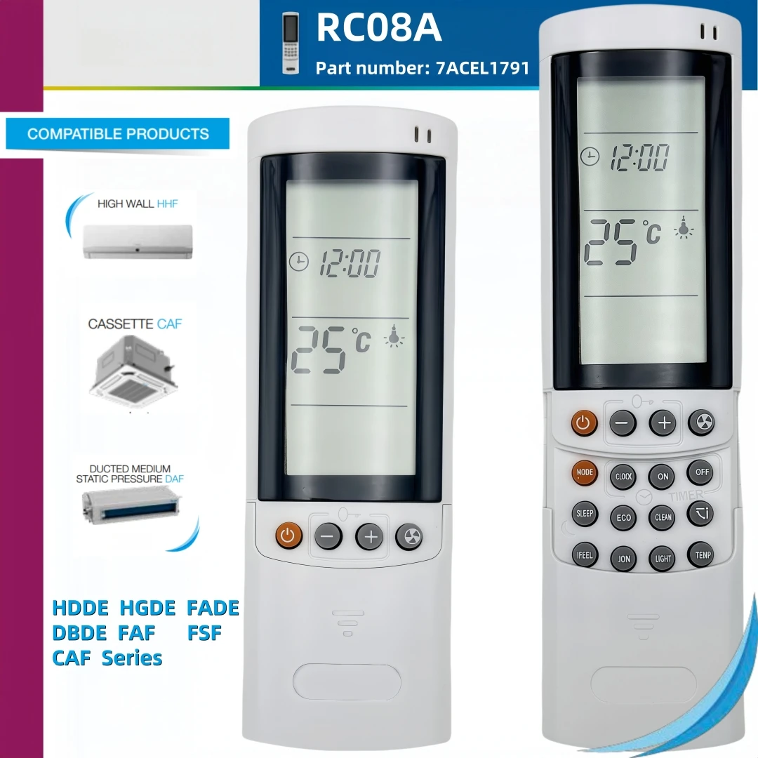 Telecomando Cond di Sostituzione RC08A, 7ACEL1791 Per Cond. AIRWELL/ELECTRA HDDE, HGDE, FADE, DBDE, FAF, FSF, CAF, TAF, HDLW, HDLE AURA, XDLF HDLE-025N-09M25, AWSI-HOD018-N11