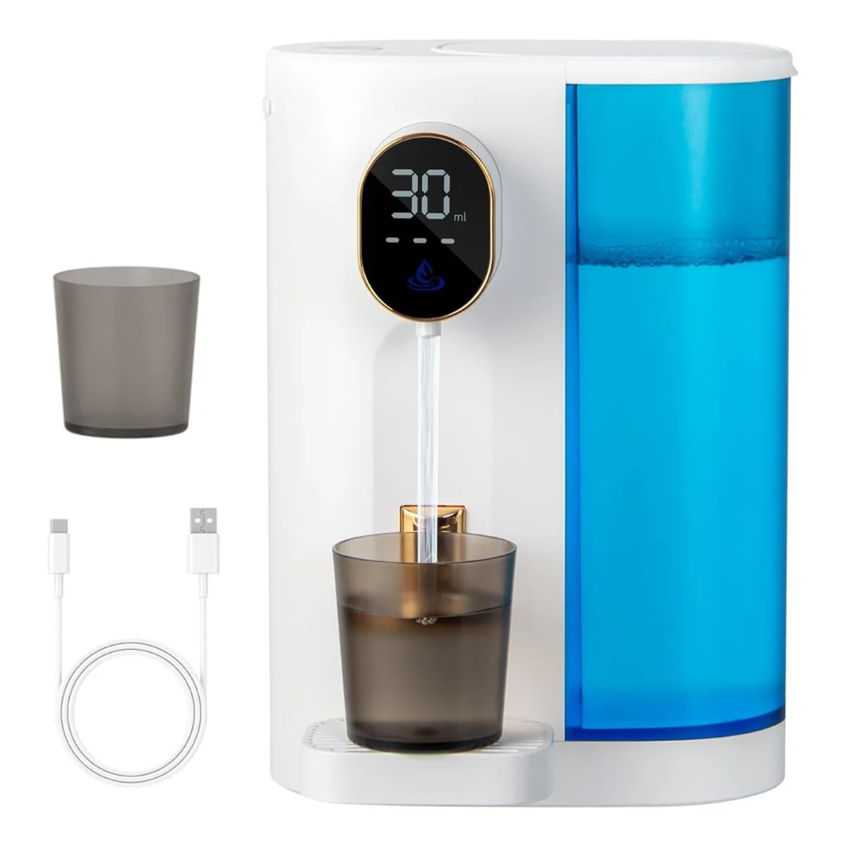 

Automatic Mouthwash Dispenser for Bathroom: Wash Dispenser with Magnetic Cup Holder, Wall Mounted for Kids Adults White