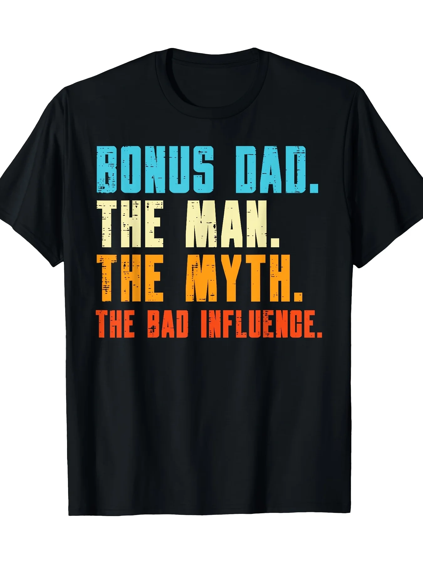 Father's Day Fun Stepdad Print: Legendary Dad, Exclusive Troublemaker Influence Short Sleeve T-Shirt
