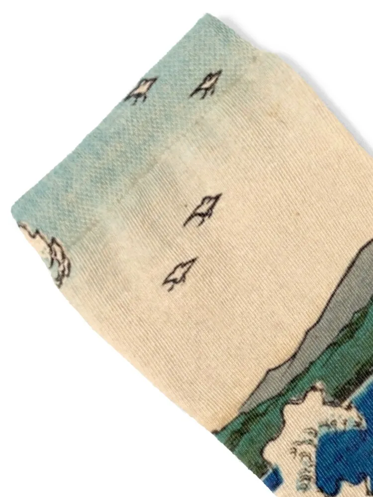 Whirlpool Utagawa Hiroshige Vintage Japanese Woodblock Print East Asian Culture Antique Art Socks football Socks For Men Women's