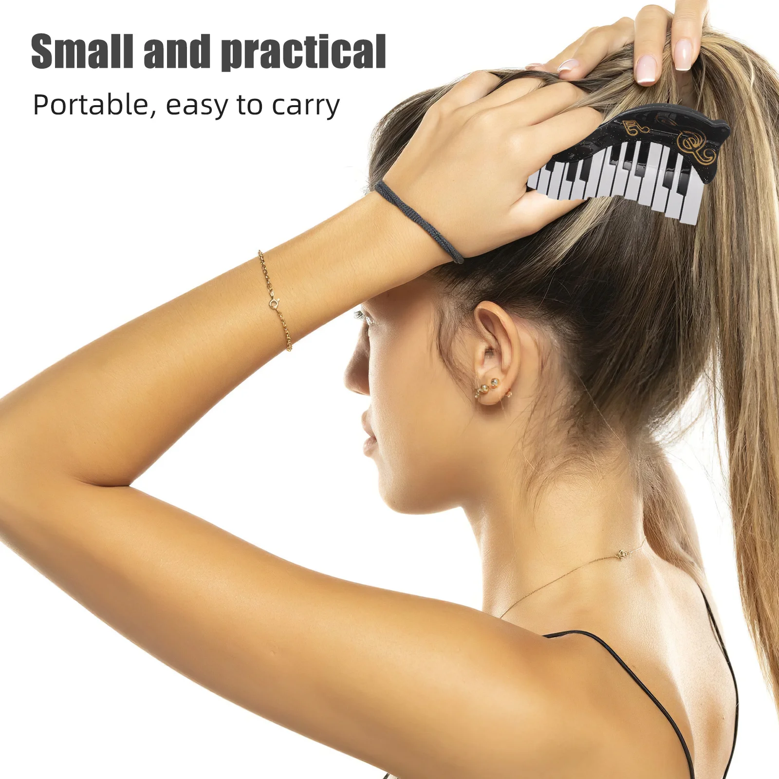 

Music Note Hair Claw Piano Hair Accessories Acetate Long Jaw Clip Secure Non Slip Decorative Barrette Claw Clip for Concerts