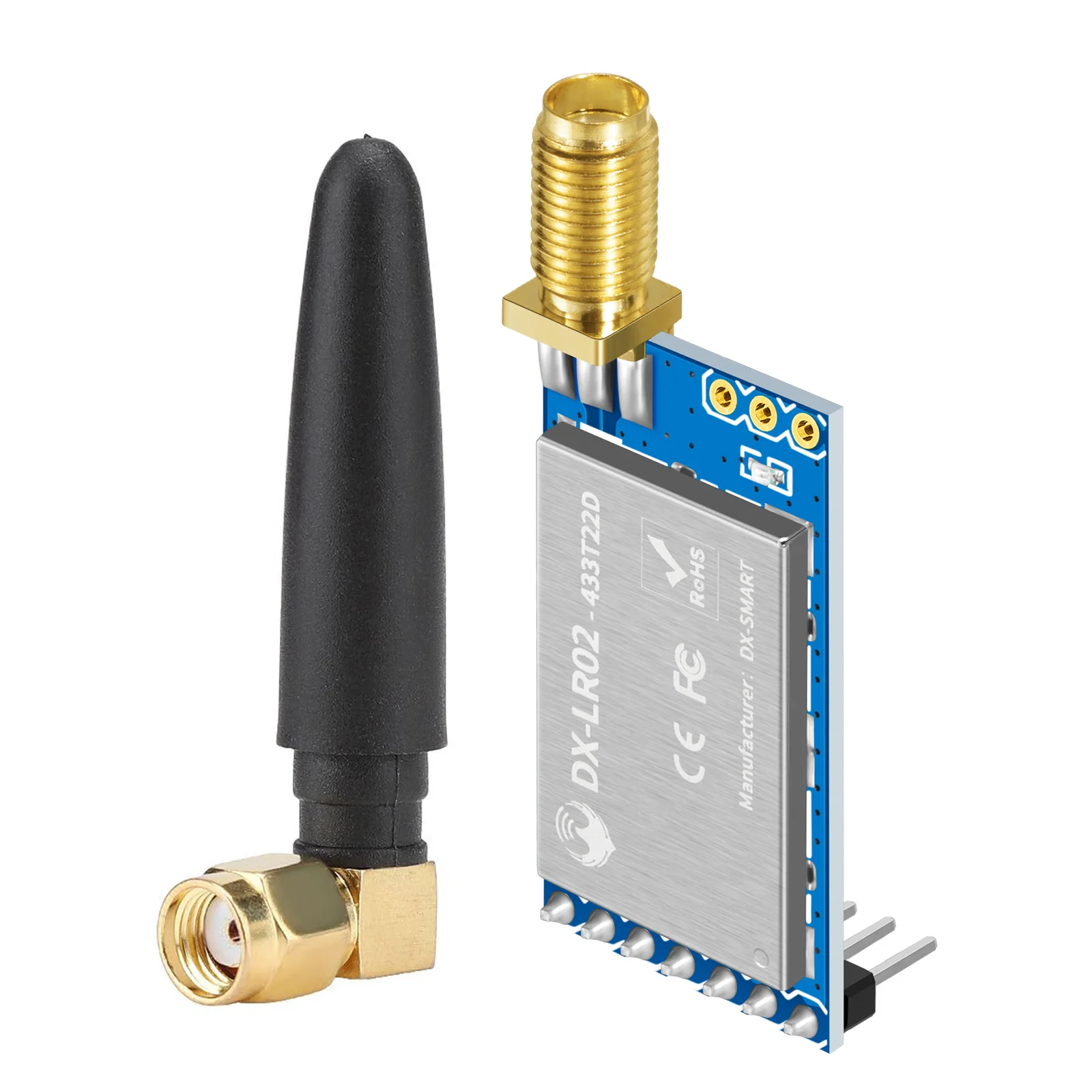 DX-SMART LR01-A Set LoRa وحدة لاسلكية 433 ميجا هرتز طاقة منخفضة 22dBm لمسافات طويلة 8 كجم صغيرة الحجم IPEX ختم ثقب الارسال