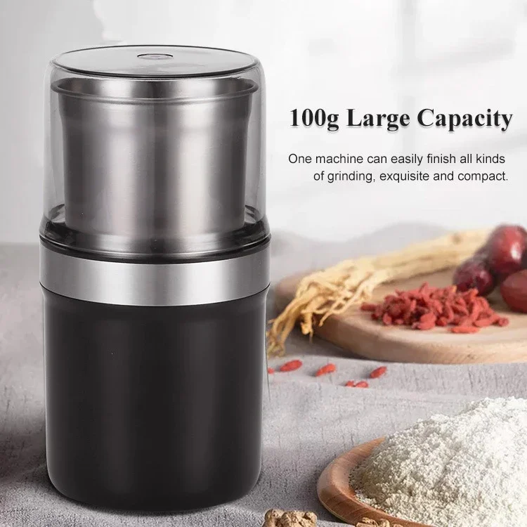 

2-In-1 Wet and Dry 200w Electric Coffee Bean Grinder Stainless Steel Body Portable Coffee Bean Grinder