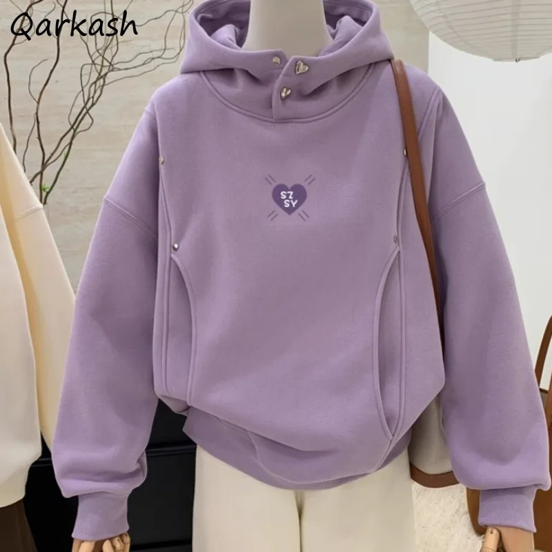 

Spring Autumn Hoodies for Women Young Girls Casual High Street Simple Chic Long Sleeve Hooded All-match Ulzzang Cool Girls New