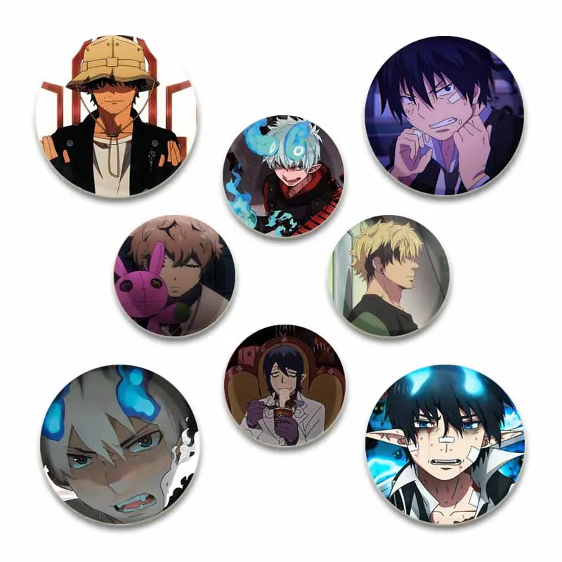 58/44mm Anime Blue Exorcist Enamel Pins Handmade Brooch for Clothes Backpack Decoration Cartoon Badge Jewelry Accessories Gifts