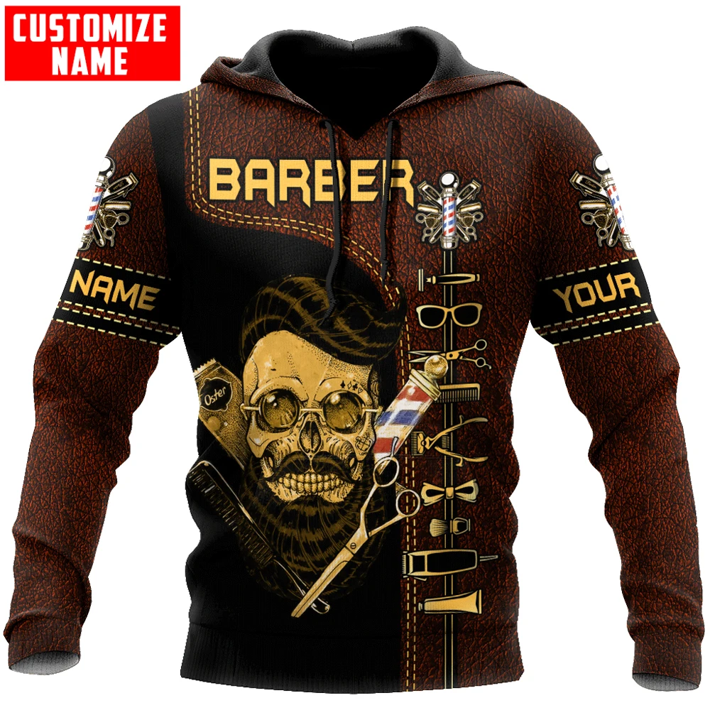 

Custom Name Personalized Barber 3D All Over Printed Men Hoodie Unisex Hooded sweatshirt Streetwear Casual zipper hoodies DK467