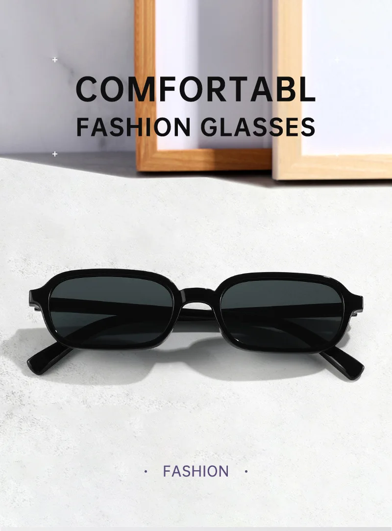 New Small Square Frame Sunglasses Women's High end Fashion Versatile Punk Sun Glasses Women's Street Photography Eyewear