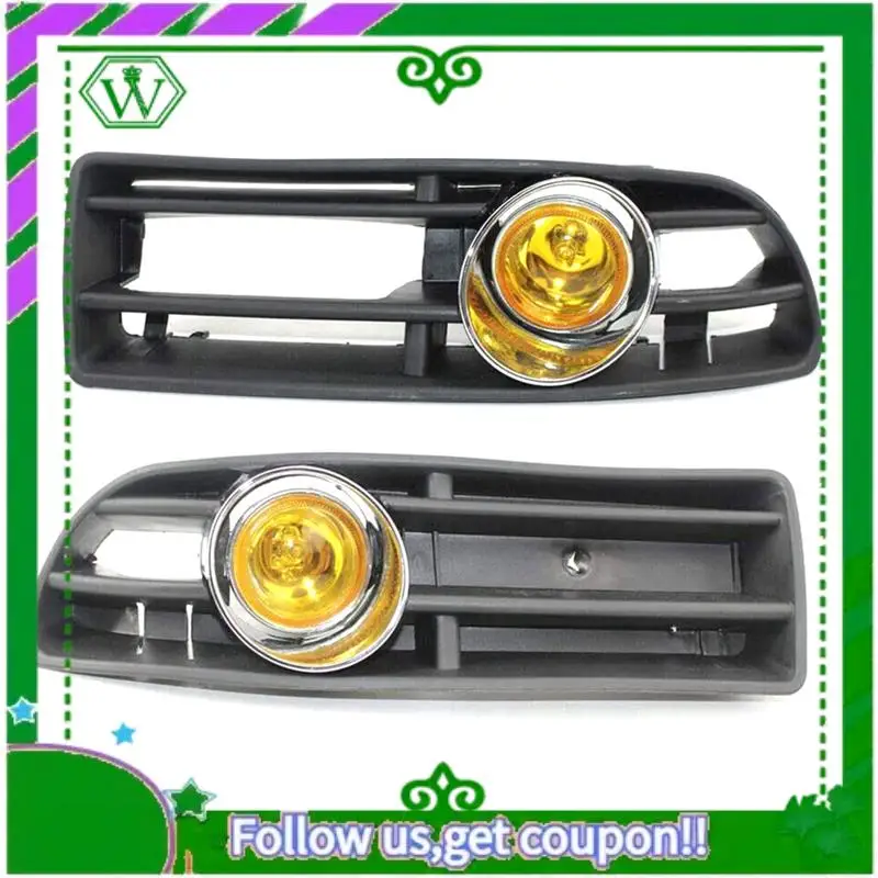 

AC34-1 Set Fog Light Front Bumper Grill Fog Light Day Running Light Yellow For Jetta Bora MK4 1998-2004