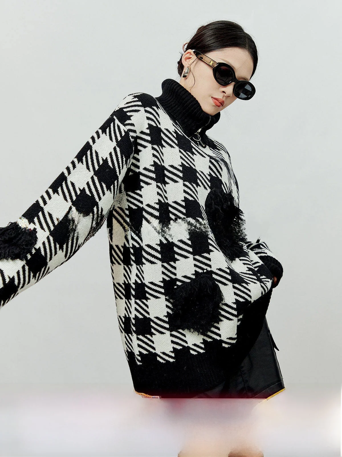 

2024 New Lazy Sle Long Loose Thiened Women's Knitted Sweater Spring Season High-End id Pattern Knitwear Comfortable Fit