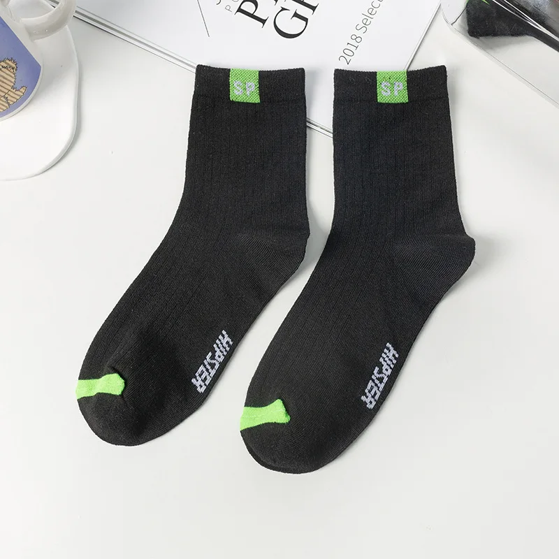 1 paires hommes lettres SP Tube moyen chaussettes printemps et été peu profond bas Sport chaussettes courtes tendance en Tube chaussettes Calcetines