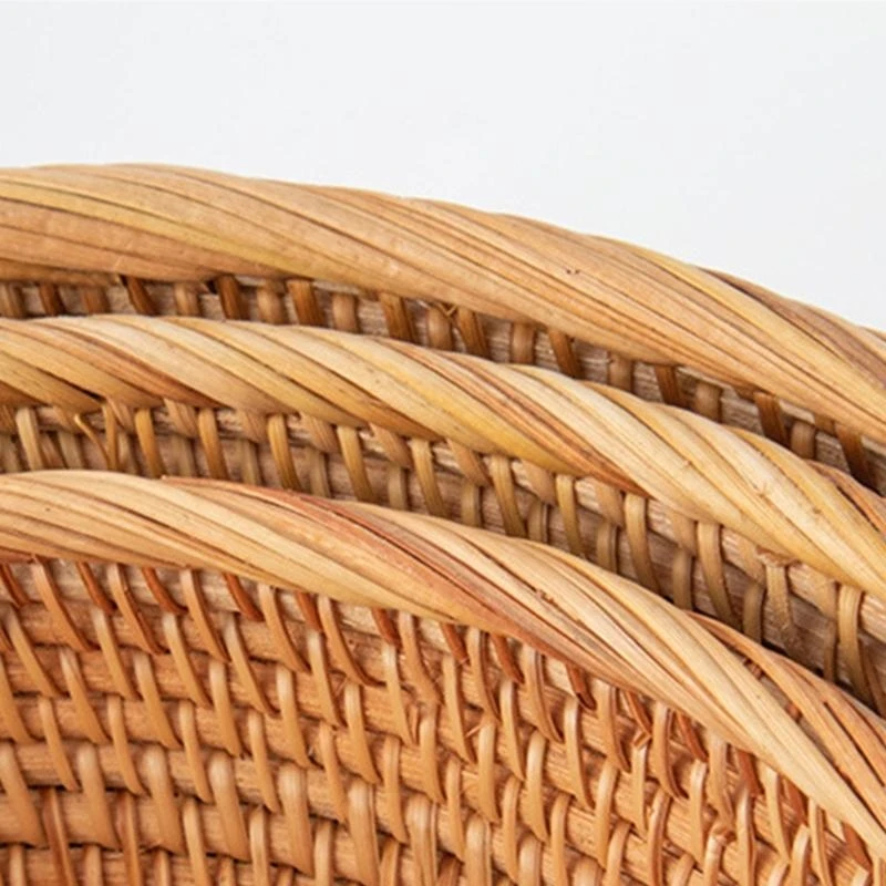 Handmade Living Room Snack Fruit Bowl Vegetable Basket Wicker Picnic Tray Food Bread Dishes Multipurpose Drying high quality view 5