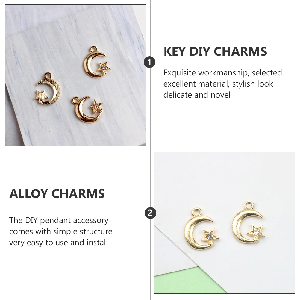 

Alloy Charms Pendants Moon Key Diy Charms Star Shaped DIY Jewelry Making Decorative Accessories Easy Install Stylish