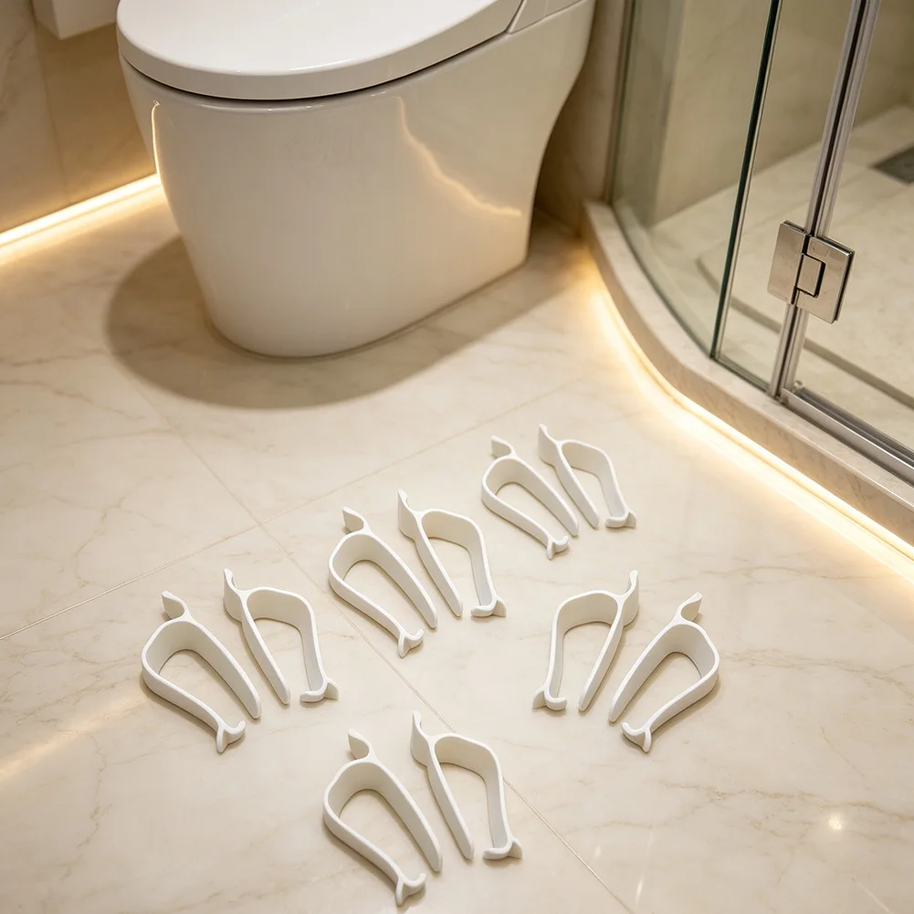 Toilet Seat Stabilizers Anti-Slip Bumper Clips for Standard Toilet Seats No-Drill Installation Fixing Hardware