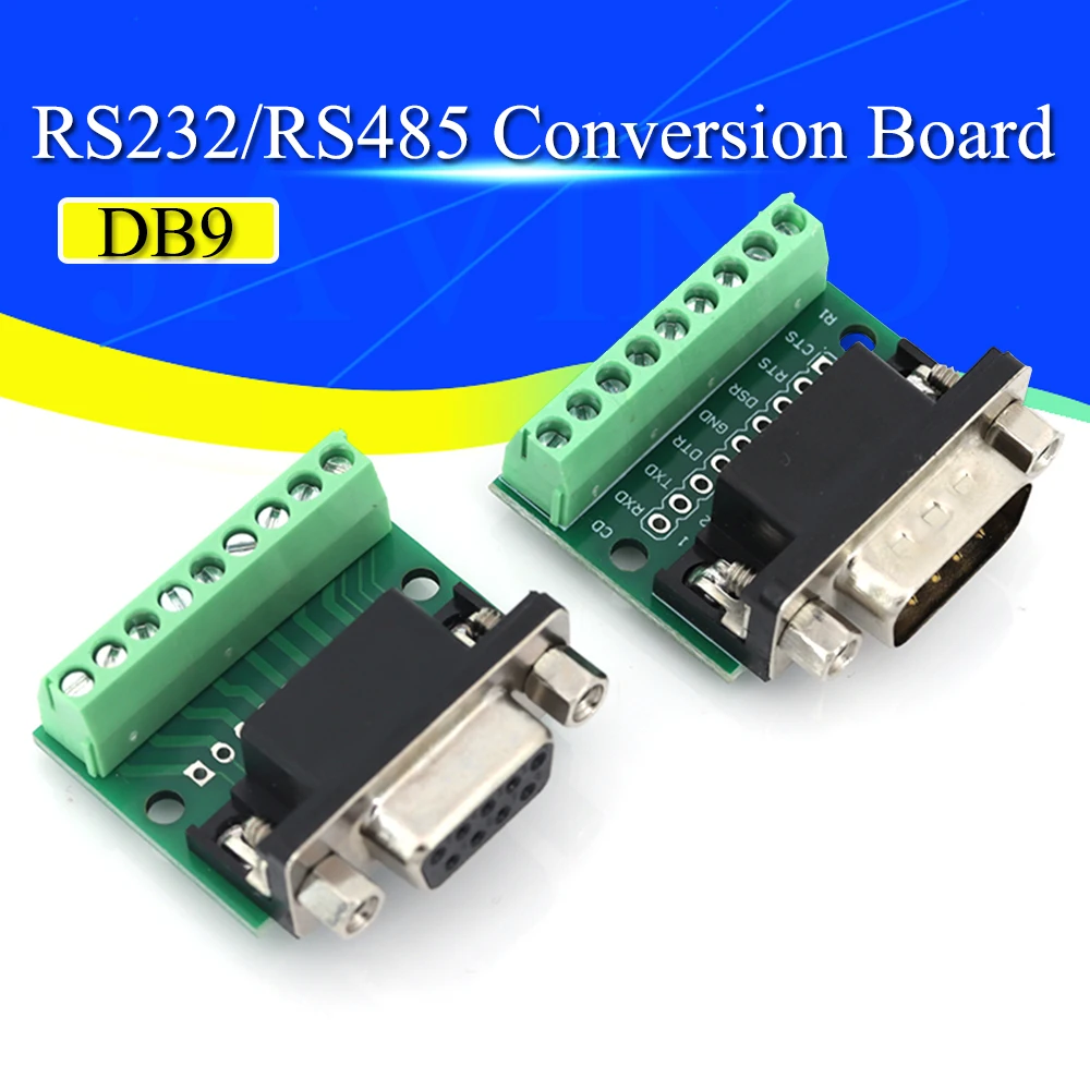 1/5/10Pcs Javino DB9 Male Female Adapter Signals Terminal Module RS232 RS485 Serial To Terminal 9-Pin 9-Hole Connector