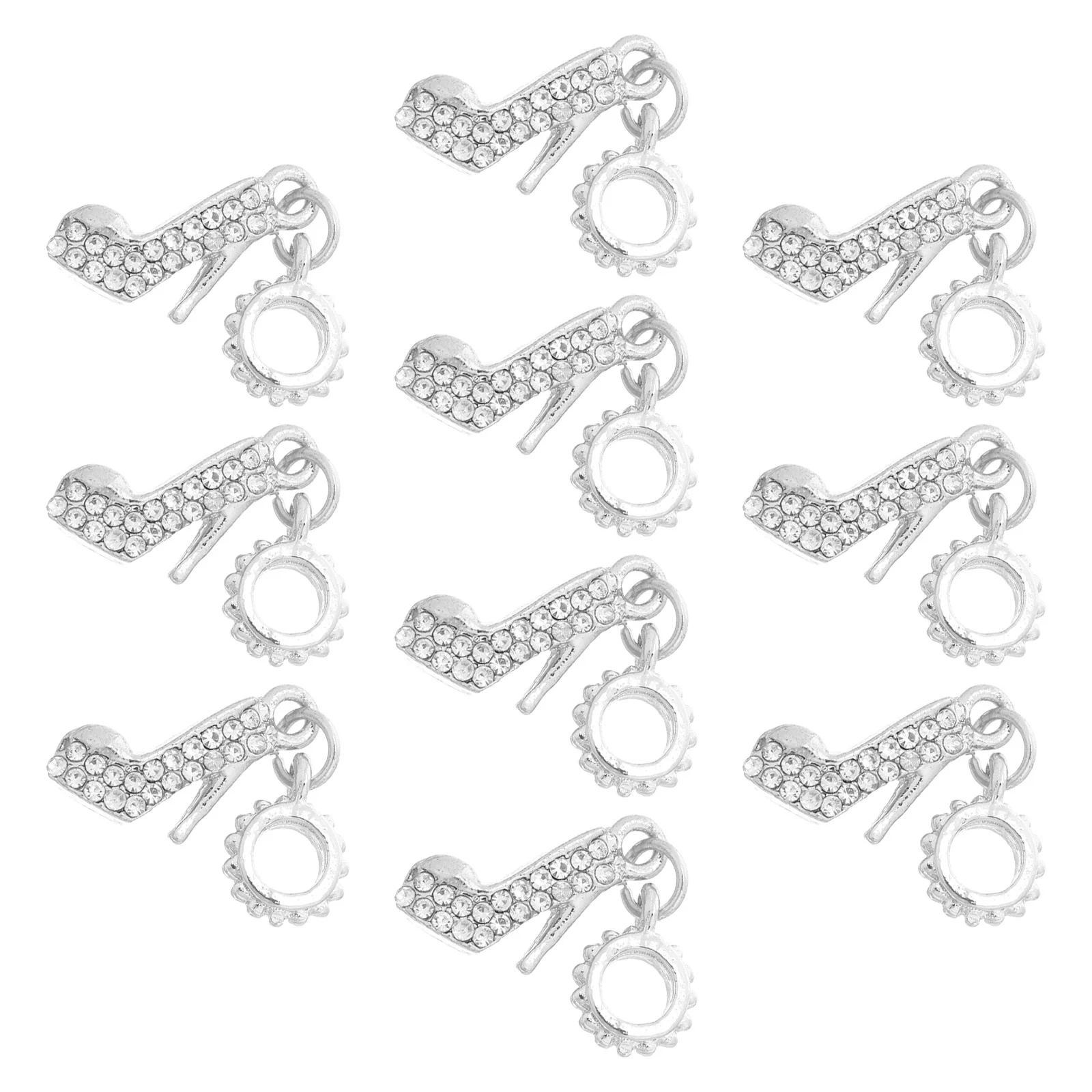 

10 шт., подвески на высоком каблуке, подвески для обуви из сплава с кристаллами для DIY браслета, ожерелья, аксессуары для изготовления ювелирных изделий, украшения для обуви