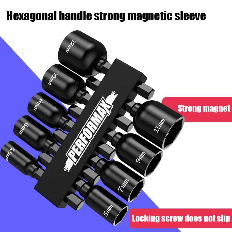 Sockets 1/4inch 6.35mm Suit Screwdriver and Drill for Tightening Nut with Strong Magnetic Suitable WU129 WU132 Also Other Tools