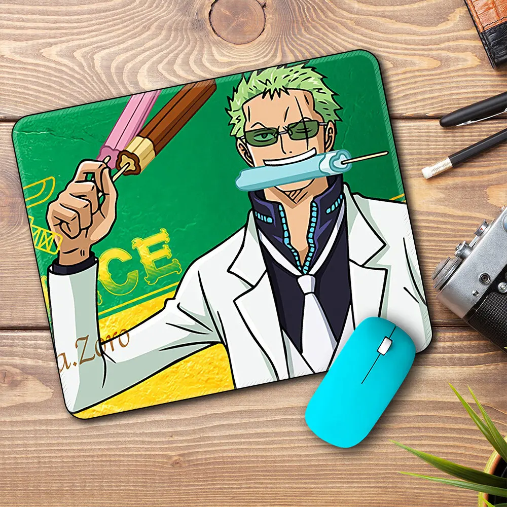 2026 ONE PIECE Kleines Leder-Mauspad mit Rutschfester Oberfläche, Animation Zweidimensionales Peripheriegerät mit Randverstärkung, Spiel-Mauspad mit Strohhut-Luffy und Zoro