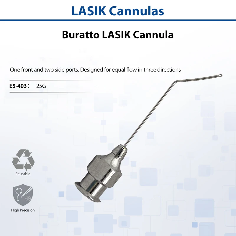 ブラット-lasik-カニューレ、トリポート灌流カニューレ、角度付き平らな先端、眼科、角膜手術用器具
