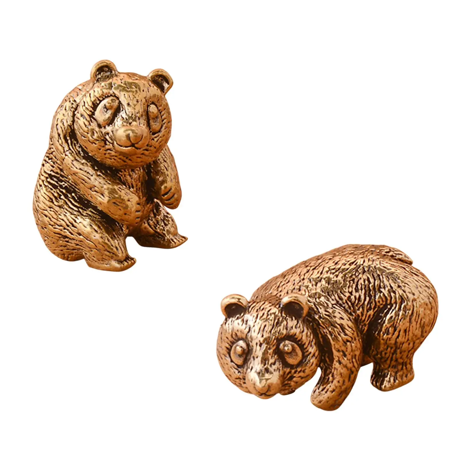 Panda Miniature Decoration Small-size Collectible Gift Office Desktop Ornament Tea Pet Toy for Car Desk Decor Living Room Office