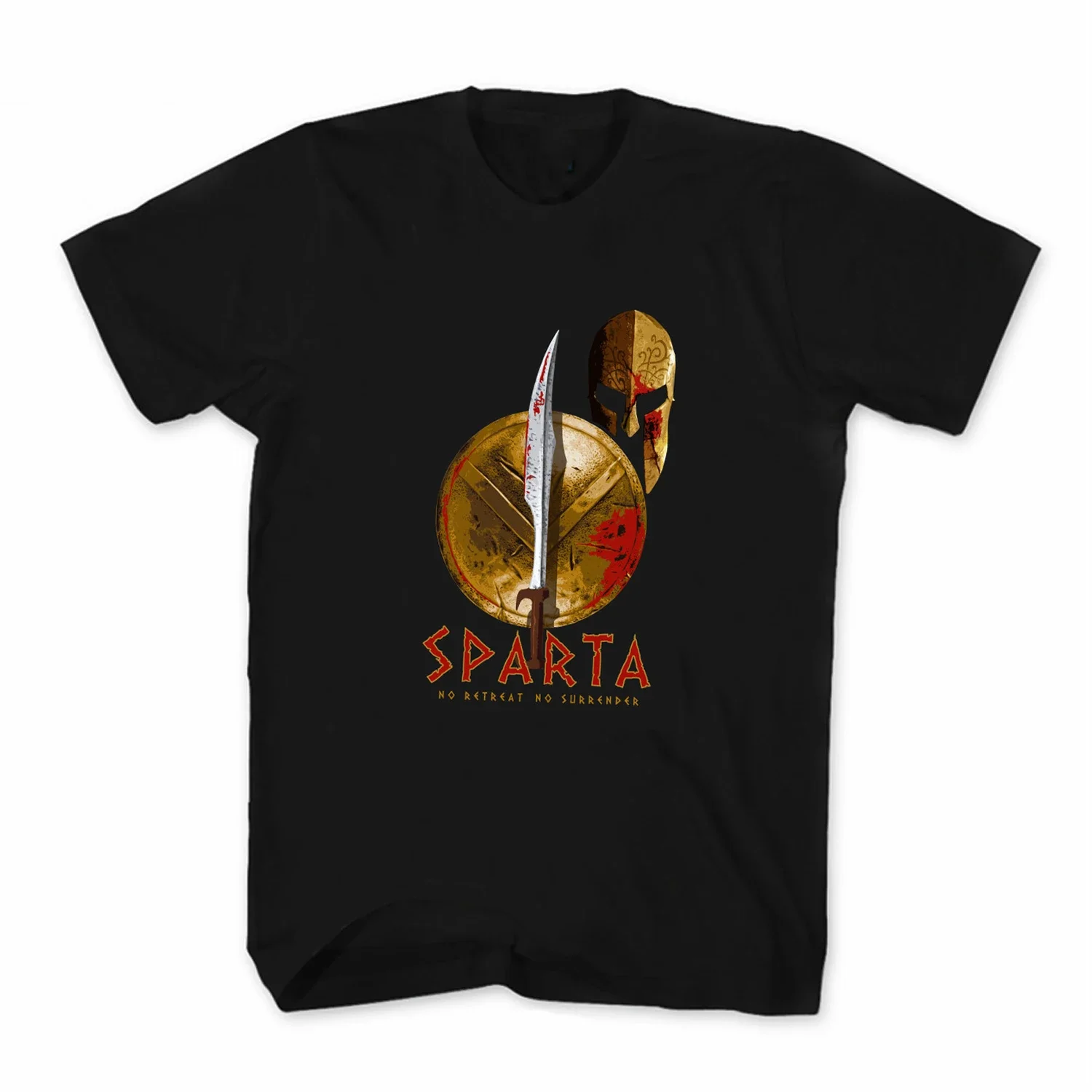 

No Retreat No Surrender Spartan Warriors T-Shirt. Summer Cotton Short Sleeve O-Neck Mens T Shirt New S-3XL