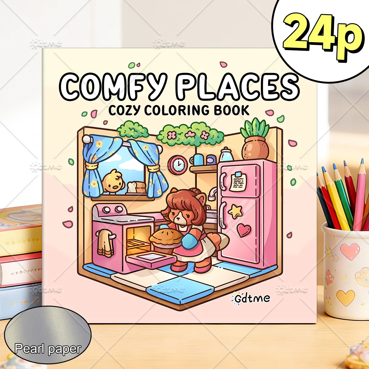 COMFY PLACES Malbuch mit kräftigen, einfachen Mustern für Erwachsene, niedliches Zeichenbuch, perfektes Geschenk für Party und Geburtstag ﻿ – Detail 1