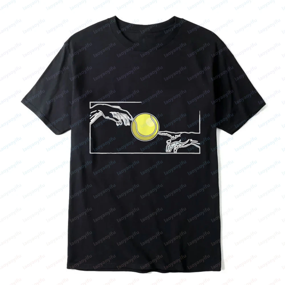 Camiseta con gráfico de pelota de tenis y manos, camiseta deportiva para exteriores, camiseta unisex, ropa deportiva divertida, camisetas informales de verano, camisetas de algodón para mujer, Ropa Mujer