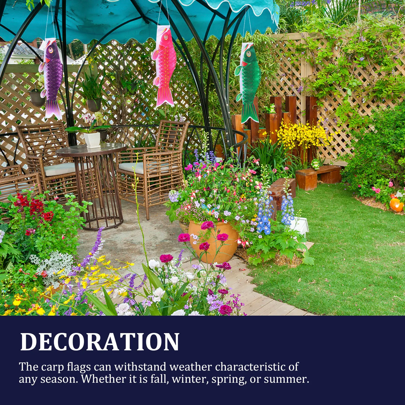 

6pcs Japanese Carp Flags Decorative Fish Streamer For Outdoor Backyard Festival Garden Party Restaurant Barbecue Home Decor