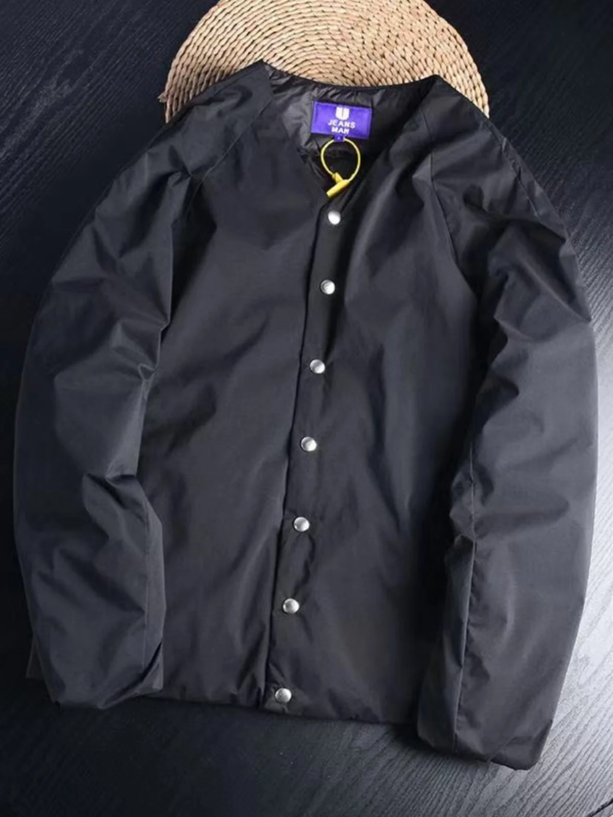 

2024 Winter New Men's Pure Color Cotton Jaet Warm Retro Comfortable Lazy Faion Simple Match Korean Sle Trendy