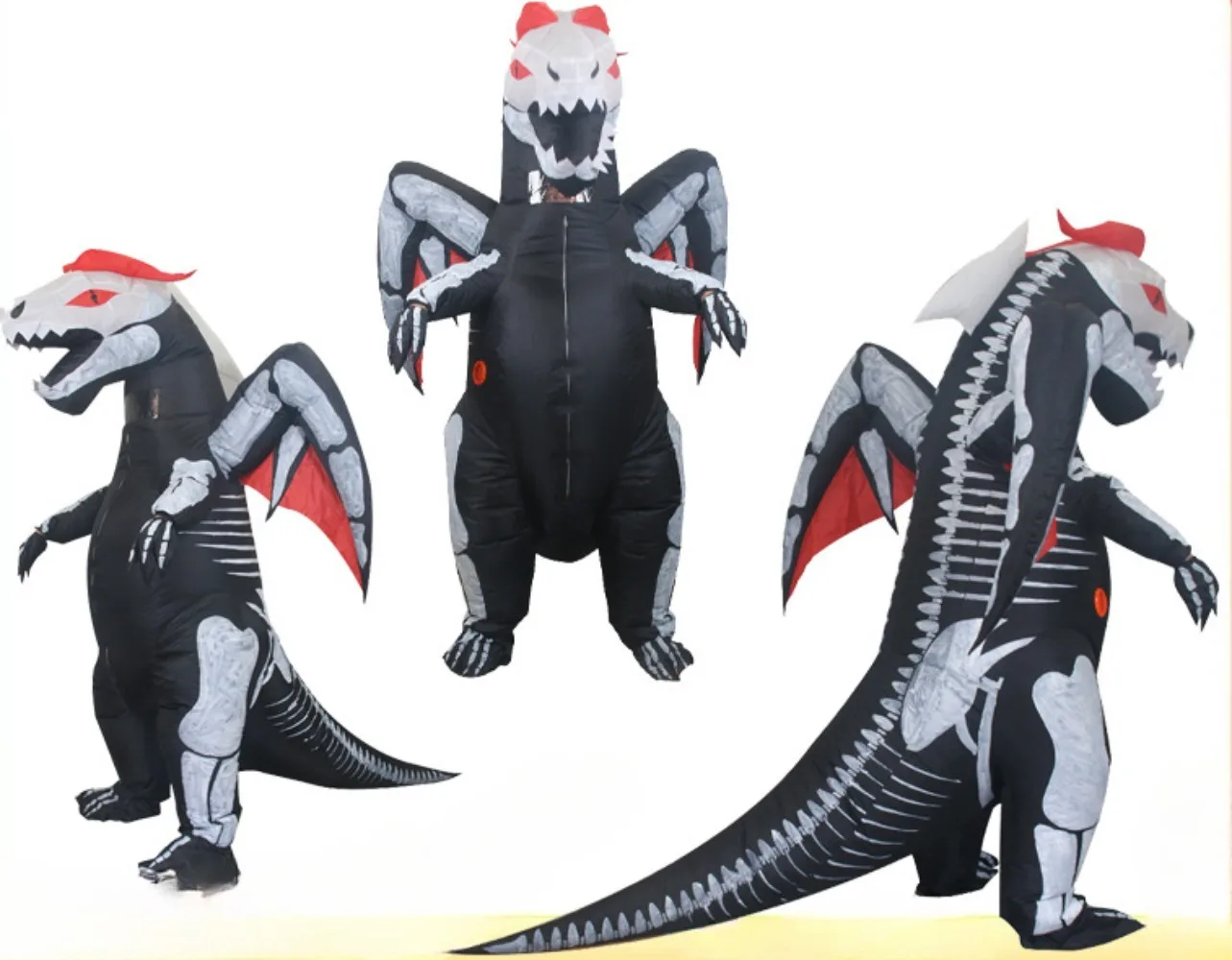 

Halloween Skeleton Dinosaur Inflatable Costume for Party Role-playing Cosplay Skeleton Rib Cage Dragon Outfit