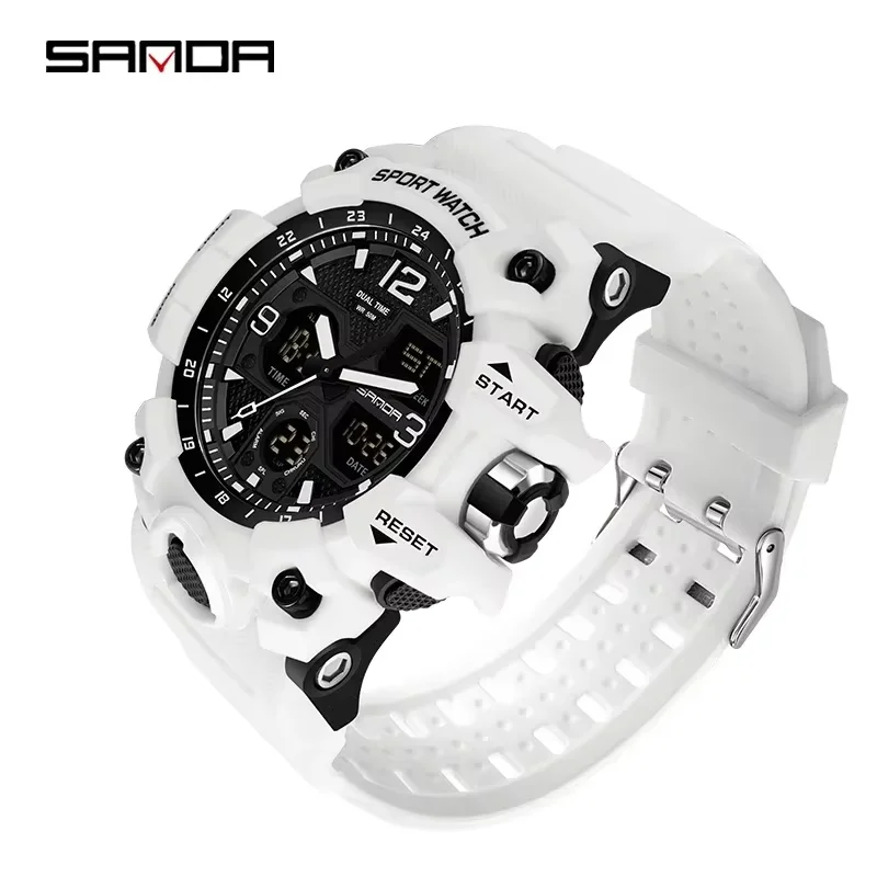 SANDA 6030 Military Quartz Watch Man Waterproof Wristwatch for Men Clock shock relogios masculino Top Brand Sports Men's Watches