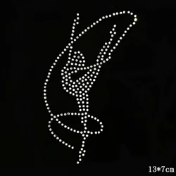 2pc/lot Gymnastic sticker iron on crystal transfers desig motif iron on applique patches hot fix rhinestones motif sticker