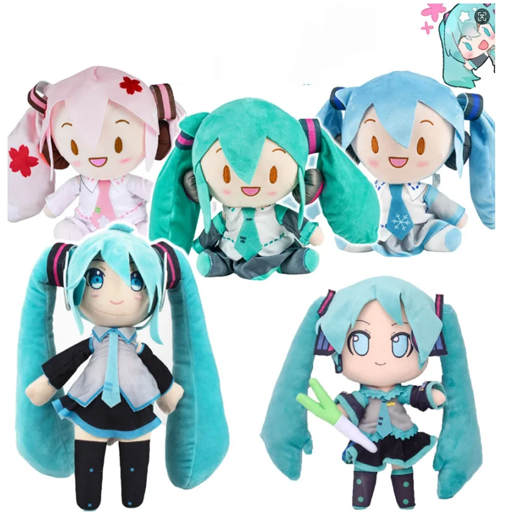 

@*20-29cm Hatsune Miku Kawaii Q Version Fufu Figure Plush Doll Anime Peripheral Stuffed Toy Collection Model Ornament Toys Gifts