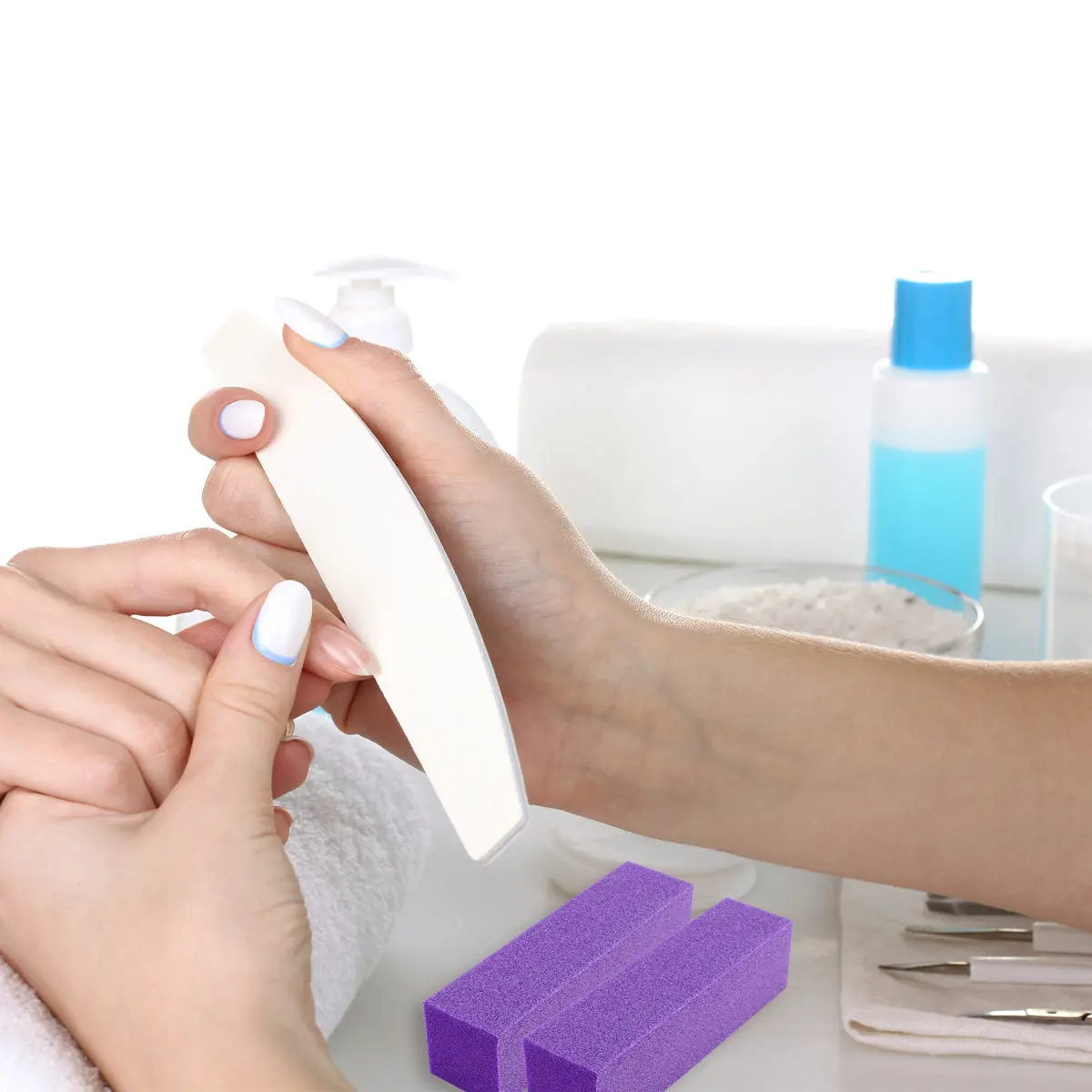 

10Pcs Premium Nail Files Four-Sided Sponge Buffer Polishing Block for Salon Home Use Nail Shaping Smoothing Manicure Tools Women