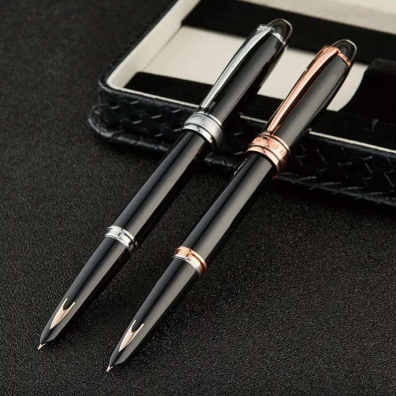

New Hero 100 Classic 14K Arrow Mark Gold Pen Boutique Woven Leather Box Packaging Business Writing Practice Gift Collection Pen
