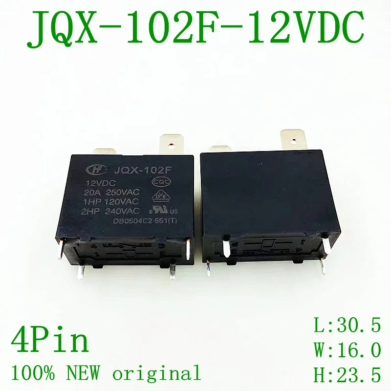 20PCS 100% NEW original Power relay JQX-102F 12VDC 20A 4Pin DC12V JQX/HF102F-12VDC