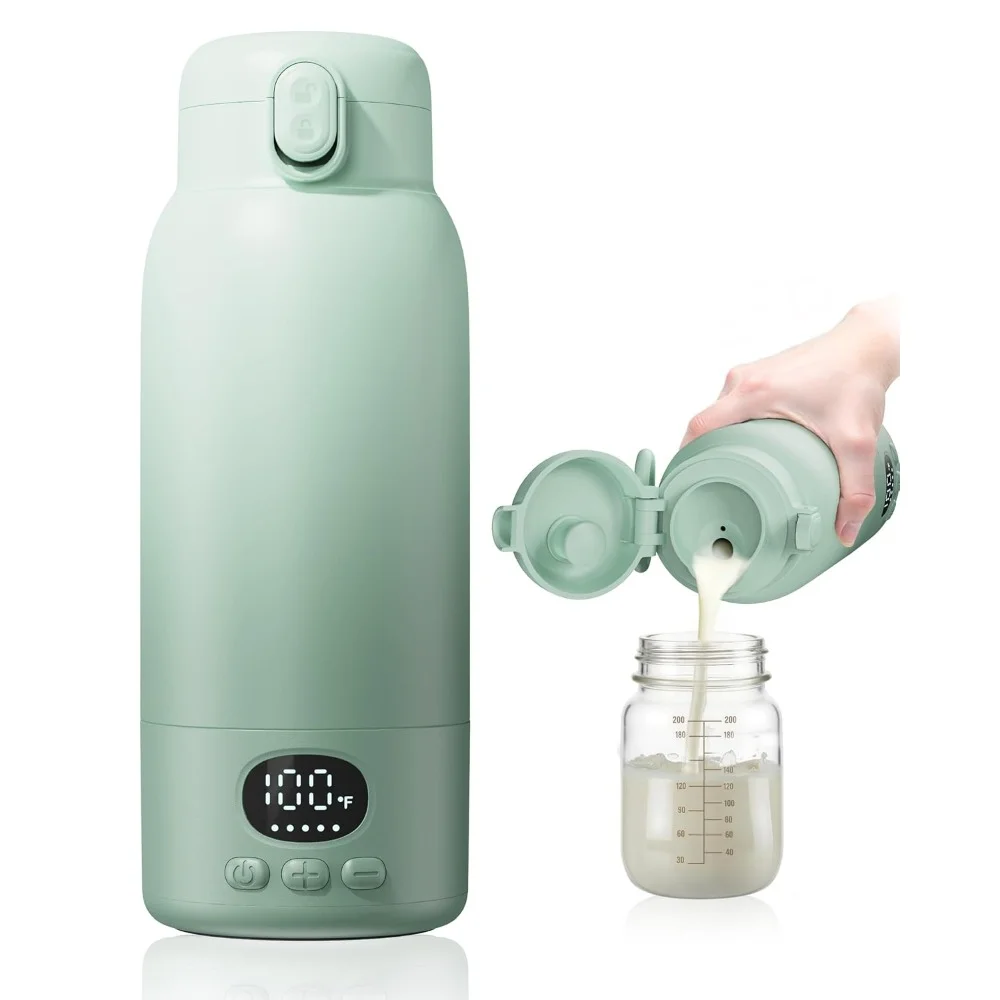500ml Dark Green Insulated Water Cup Heated Water Cup Easy To Carry Suitable For Milk Coffee Heater Gifts For Family And Friend