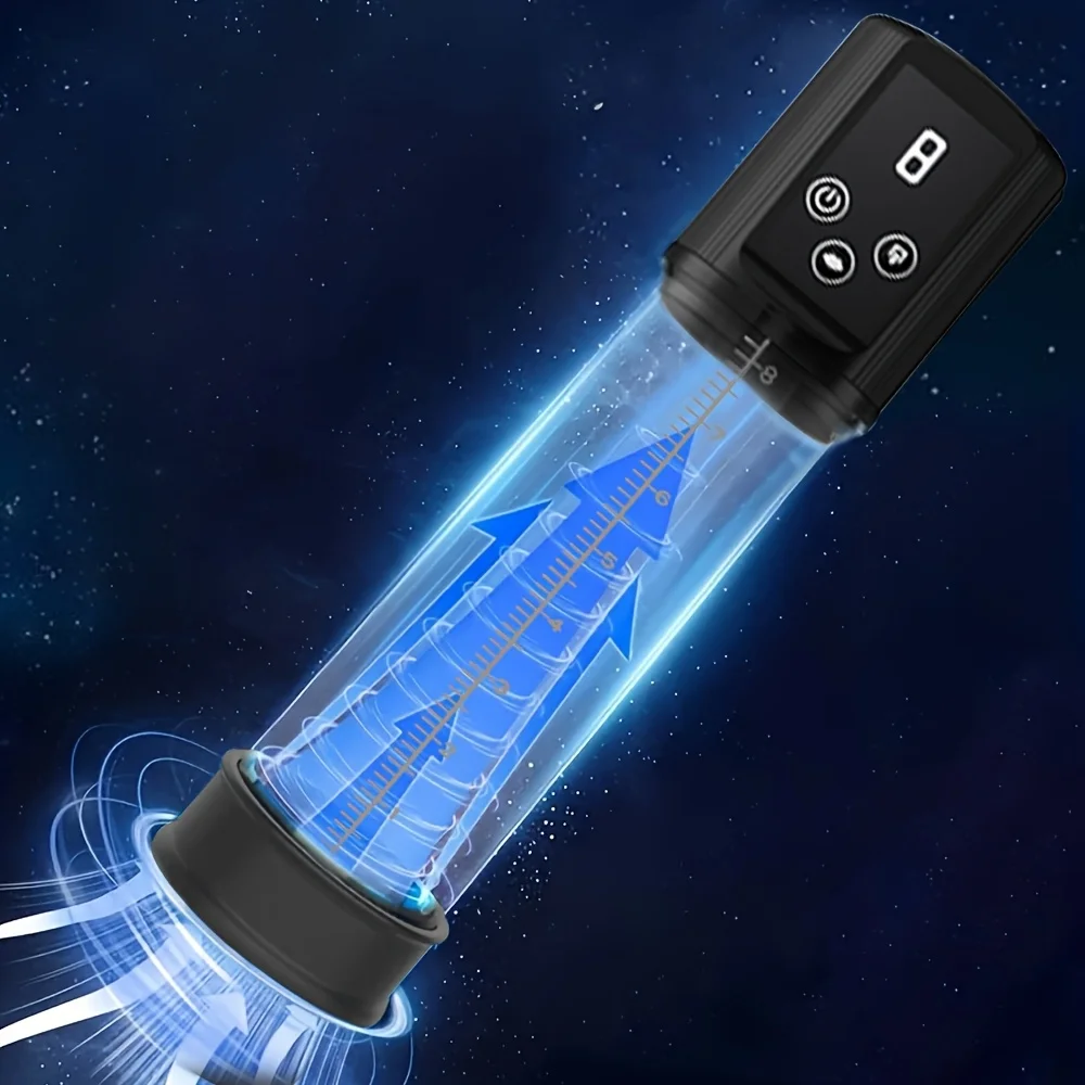 Electric Penis Pump 9 Suction Levels Erection Extender Portable Easy Clean Adult Exerciser Masturbating Intimate Pleasure Toy