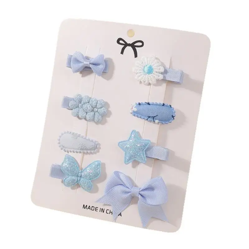 8 Stück Niedliche Frische Haarspangen mit Schleife, Langlebige Blumen- und Stern-Haarklammern für Kleinkinder und Mädchen, Geburtstagsgeschenke – Detail 5