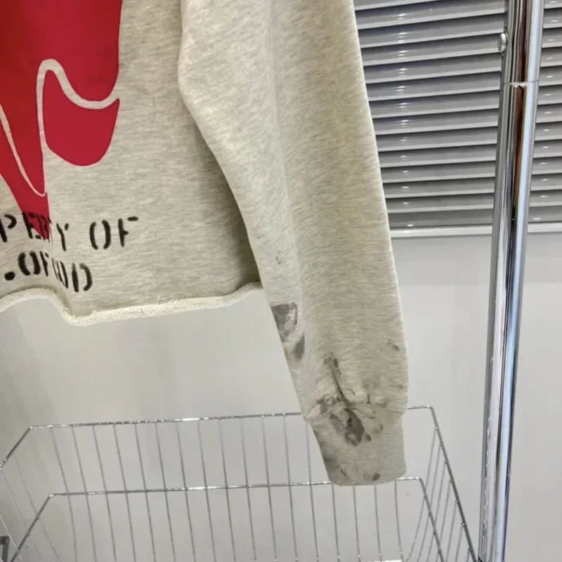 Soiled Saint Melting الحب نمط هوديي هيم الكفة التالفة الرجال النساء القطن بقعة بلوزات فضفاضة قناع السترة