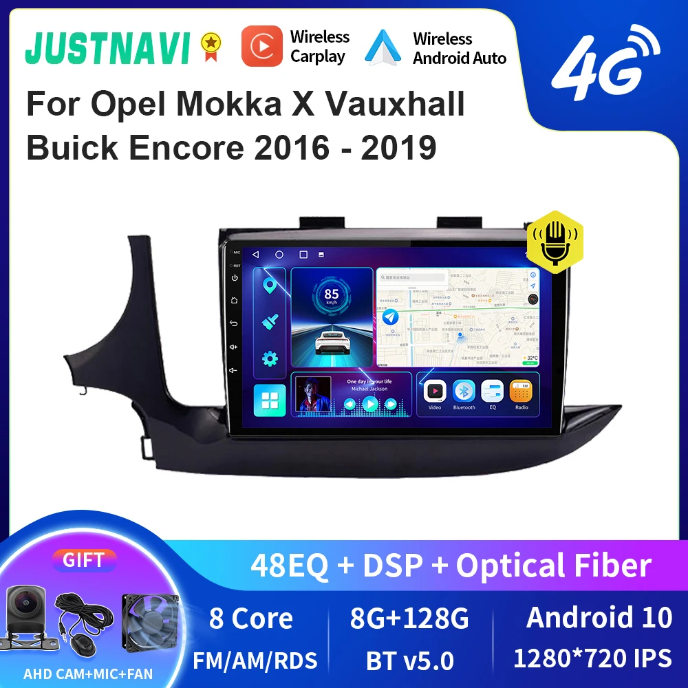 

JUSTNAVI QT10 Wireless CarPlay Android Auto Radio For Opel Mokka X Vauxhall Buick Encore 2016 - 2019 Multimedia Video Player GPS