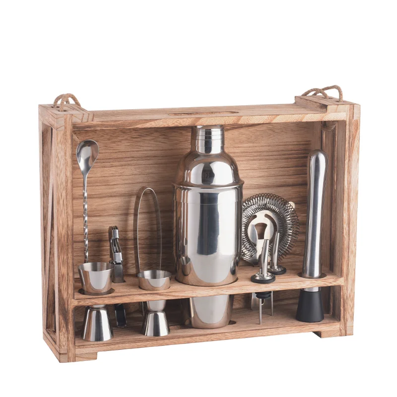 

European retro wine set gift box bartending supplies 700ml stainless steel cocktail bartending set household