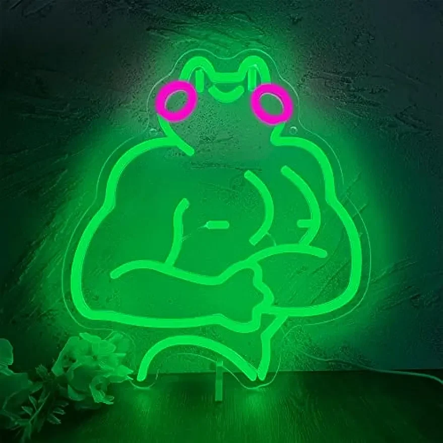 

Muscle Frog LED Neon Signs for Wall Decor Gym Room Wall Art for Living Room Game Room Party Bar Wedding Christmas Birthday Gift