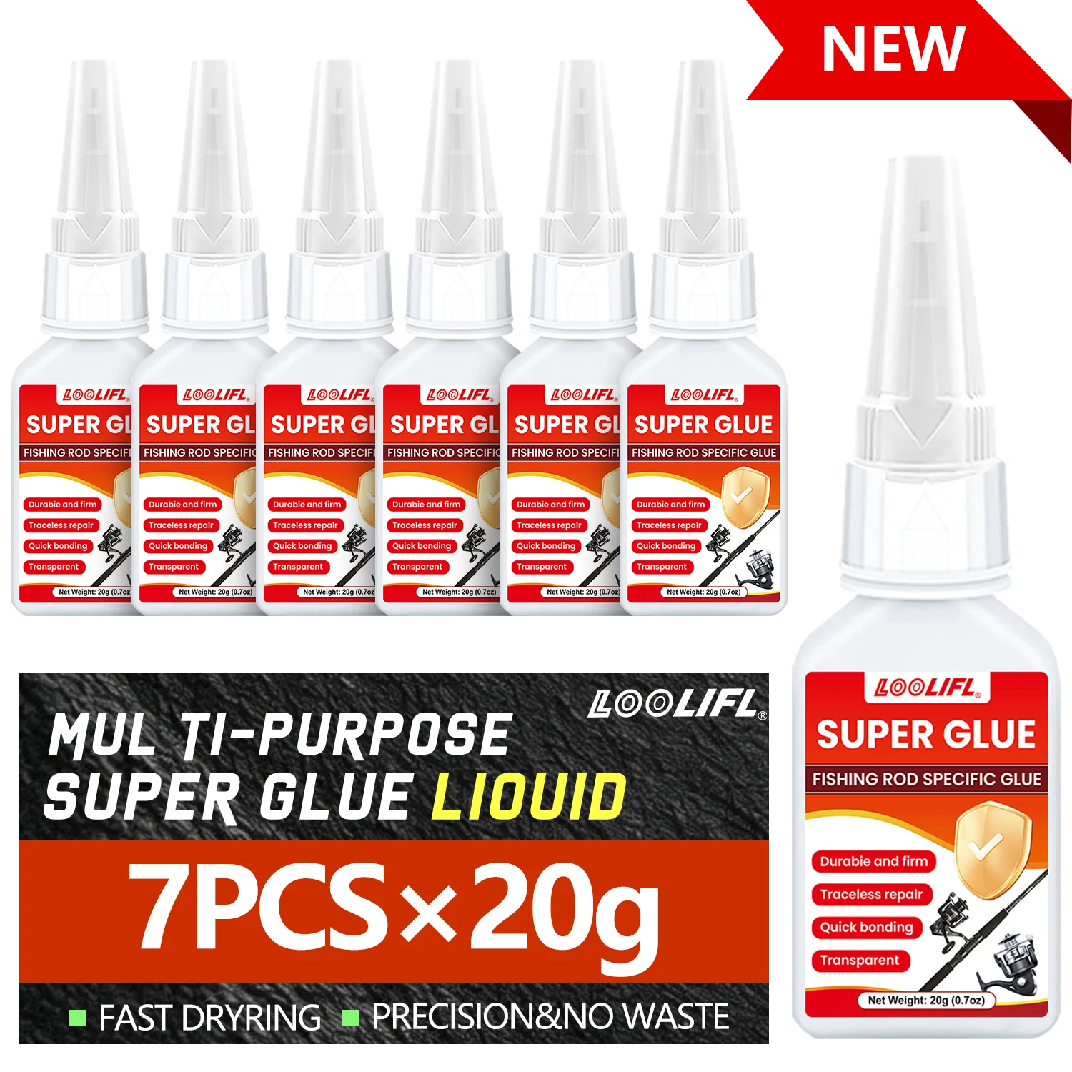 

Multi-Purpose Super Glue Instant Quick-drying Cyanoacrylate Adhesive Leather Rubber Glass Wood Metal Strong Bond Clear Glue Tool