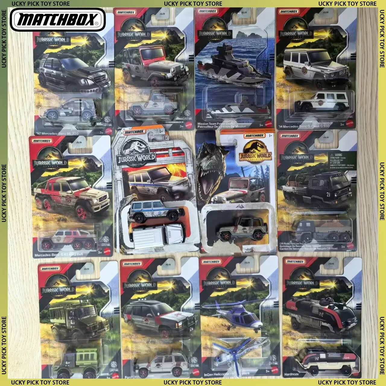 

Модель автомобиля Mattel Matchbox 2025, фильм «Мир Юрского периода» с одинаковым автомобилем, имитация легкосплавного автомобиля, коллекция Benz, игрушка для мальчика в подарок