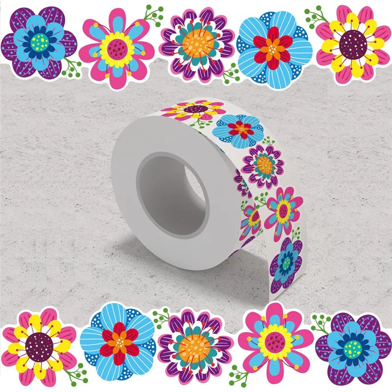 1 Roll Flowers Bulletin Board Border Bulletin Borders Stickers, Decorate Bulletin Boards,Walls,Desks,Window,Doors 65.6Ft