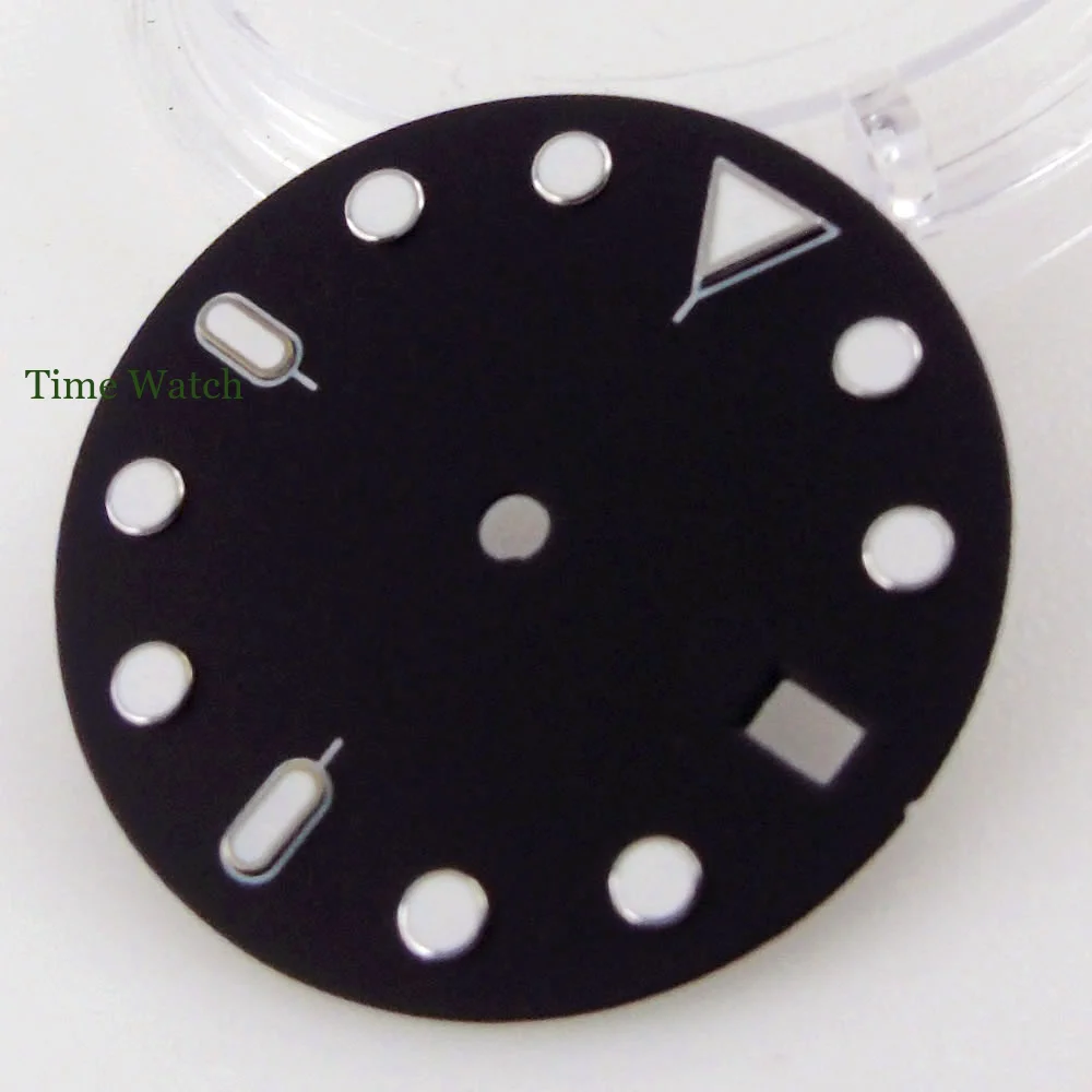 Luminous Black/Purple Sterile Watch Dial 28.5mm for NH35 Fit 3H 3.8H Crown