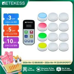 Retekess TM102 Juego de respuesta inalámbrica sistema de zumbador, 3 modos de respuesta, 4 colores para aula, competición, espectáculo de juegos familiares